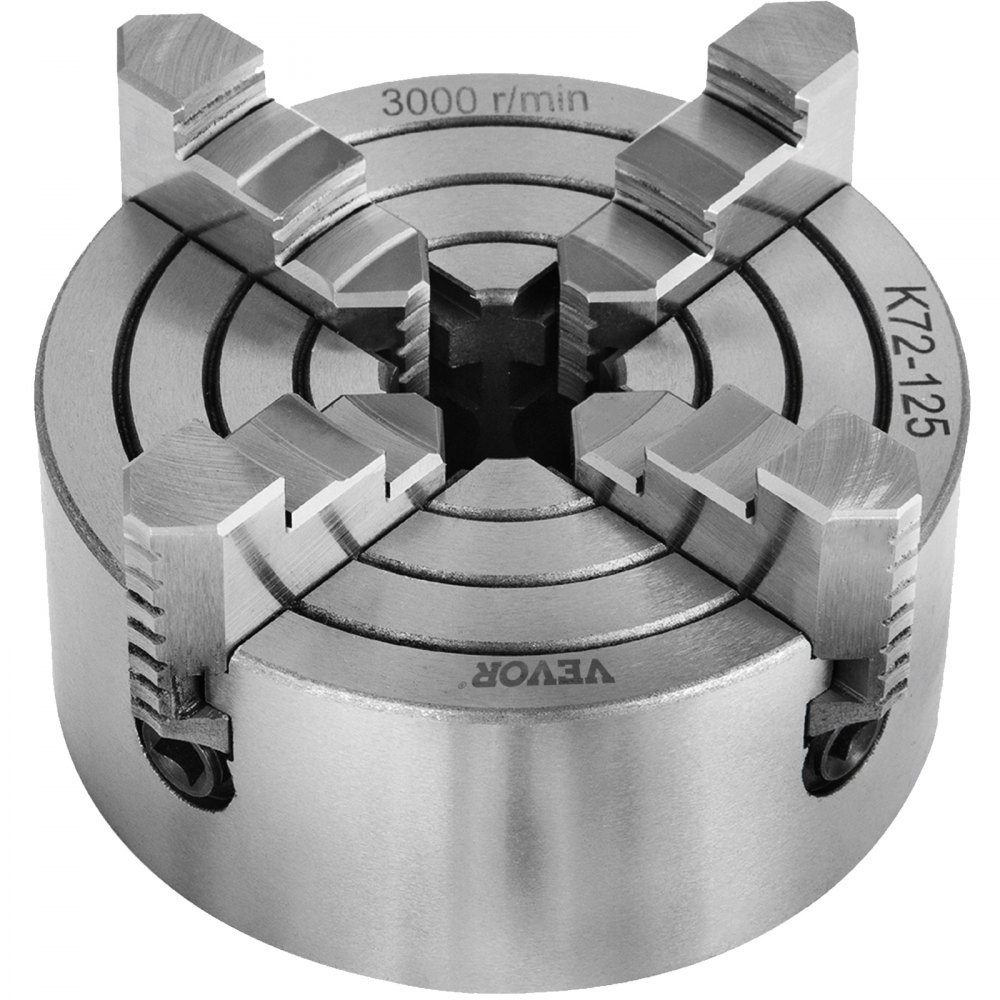 K72-125 Klauwplaat 5 "4 Kaak Klauwplaat Onafhankelijke Omkeerbare Kaak Metalen Klauwplaat Draaibank Accessoires voor Draaibanken