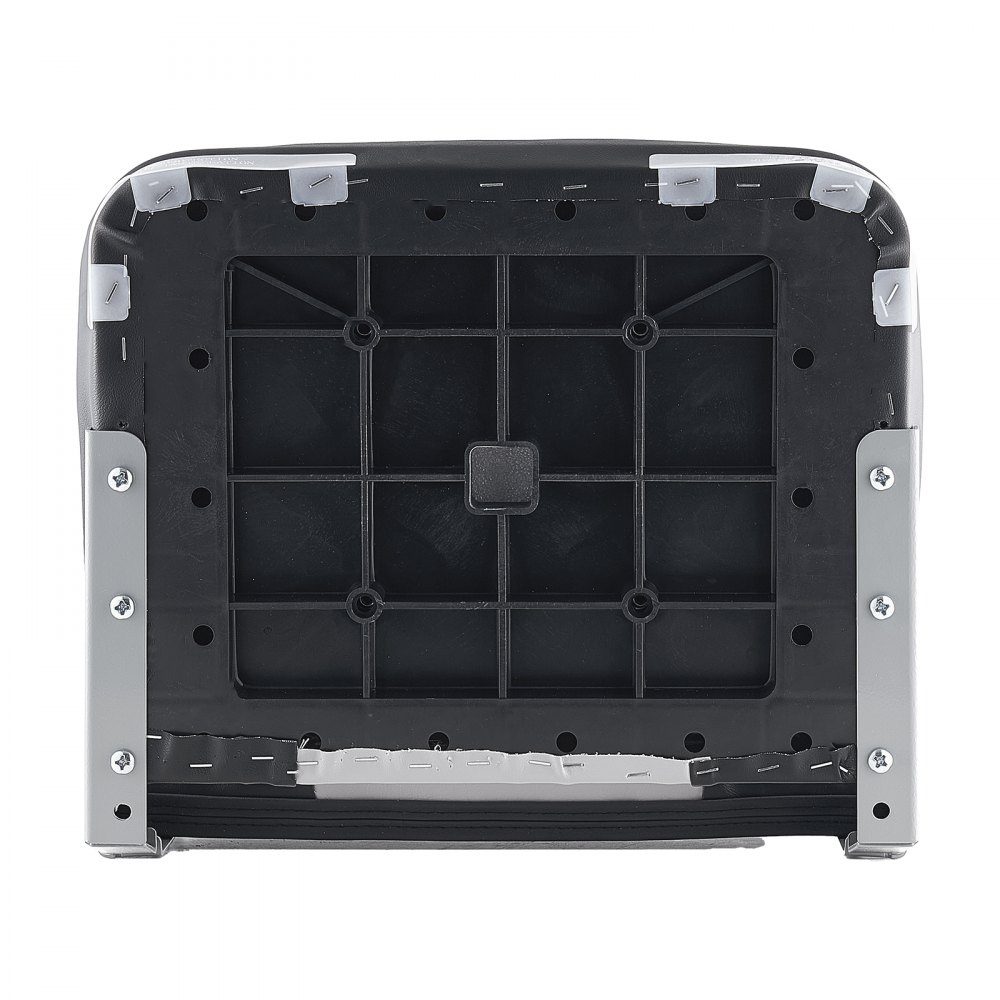 1 Piece Boat Seat Low Back Folding Fishing Boat Seat with Thick Sponge Cushion and Waterproof PVC Leather Aluminum Alloy Hinges Black Gray