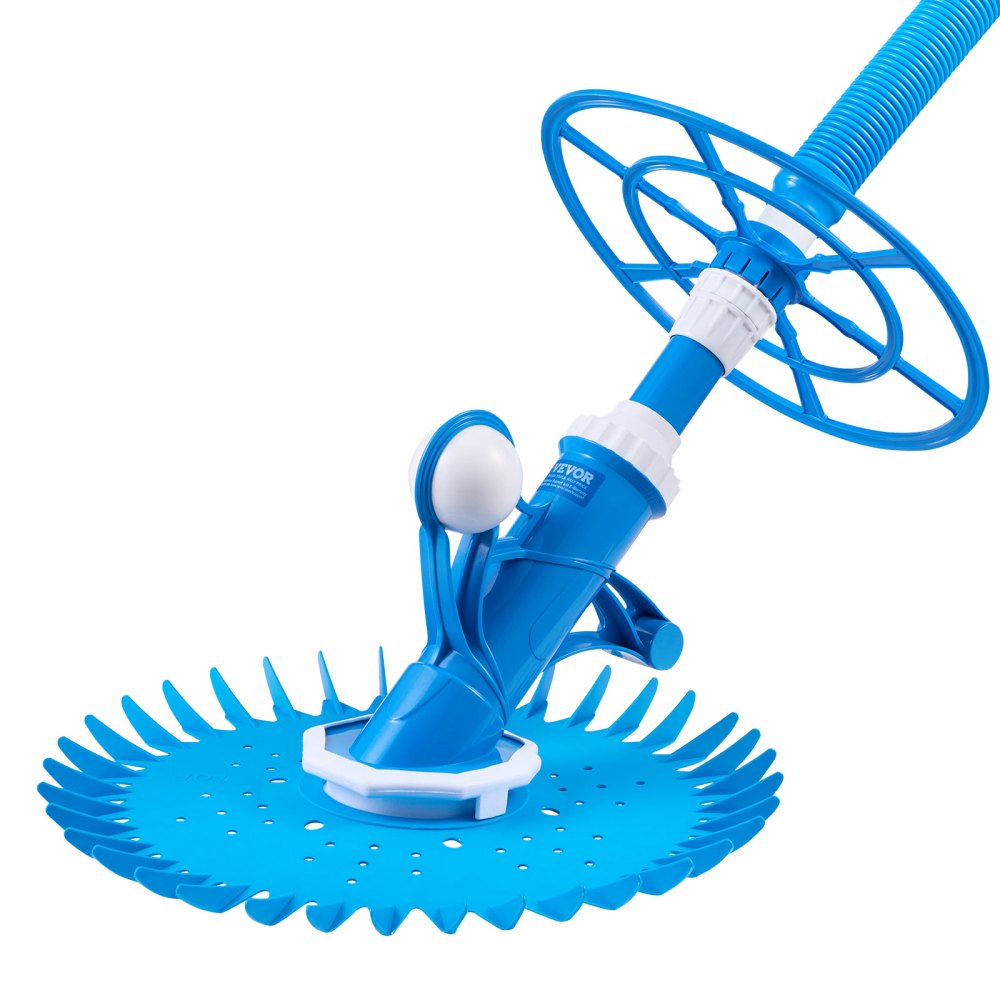 Pool vacuum with suction function, pool vacuum, pool vacuum with suction side, pool sweeper with 12 hoses, suitable for built-in pools and above-ground pools up to 6.1 x 10.7 m blue Pool vacuum with suction function, pool vacuum, pool vacuum with suction side, pool sweeper with 12 hoses, suitable for built-in pools and above-ground pools up to 6.1 x 10.7 m blue