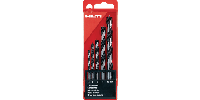 Zestaw wierteł krętych Hilti WDB-T Wiertła kręte 4,5,6,8,10 zestaw #305033 Zestaw wierteł krętych Hilti WDB-T Wiertła kręte 4,5,6,8,10 zestaw #305033