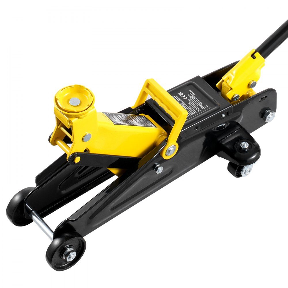 Hydraulic Car Jack Flat Car Jack 2T Heavy Duty Iron Hydraulic Car Jack Hydraulic Car Jack with Single Piston Quick Lift Pump Yellow 125.2-335mm
