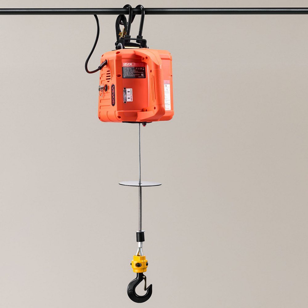 Treuil électrique, capacité de charge de 500 kg, palan électrique 3 en 1, 1500 W, hauteur de levage de 7,6 m, 5 m/min, avec télécommande manuelle, filaire et sans fil pour usine, entrepôt et garage