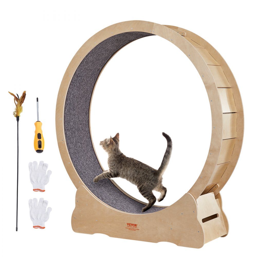 Cat hometrainer 1320 x 340 x 1415 mm berkenpopulier multiplex Cat hometrainer Uitneembare binnenmat met laag geluidsniveau Cat hometrainer geschikt voor katten met een gewicht van 8 kg tot 14 kg