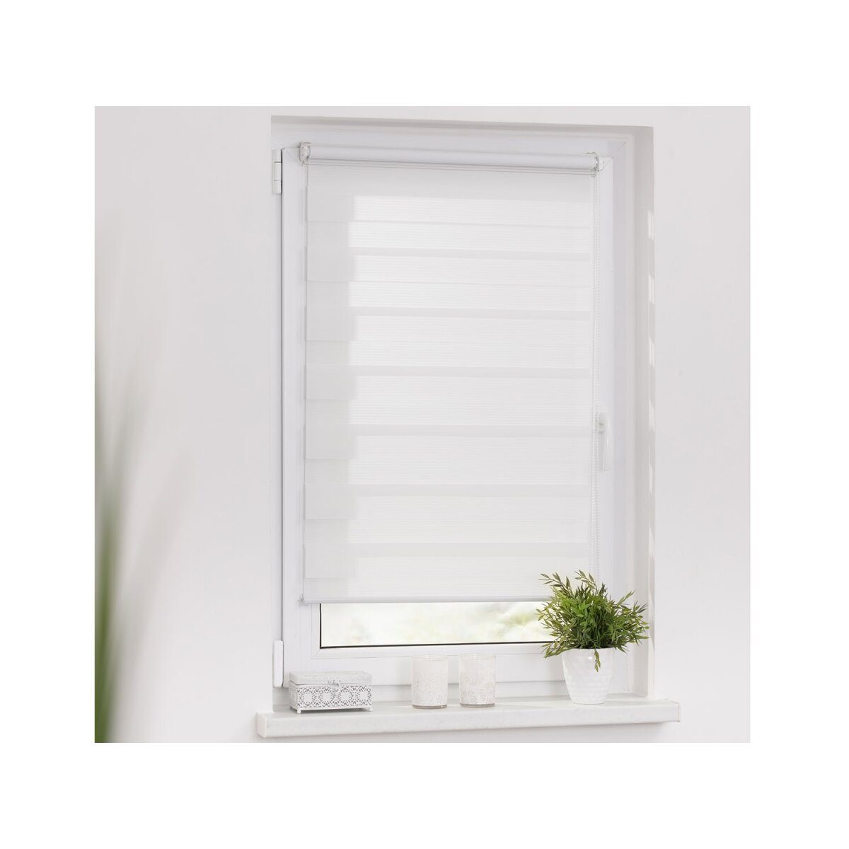 Duo-Rollo Klemmfix, ohne Bohren, gespannt, blickdicht, ab 45 x 150 cm
