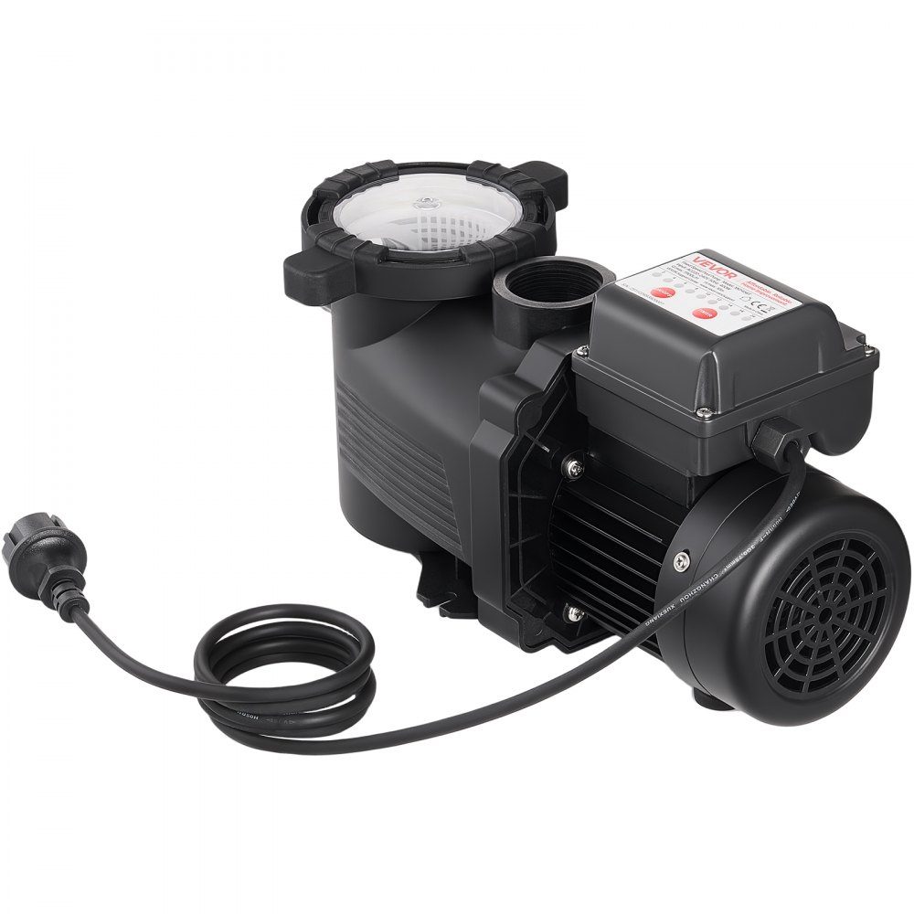 Pompa basenowa 400 W, pompa filtrująca 11.100 L/H max. natężenie przepływu, jednostopniowa pompa basenowa, 3450 obr./min, maks. 10 m. głowica, mit 24-Stunden-Timer i kosz filtrujący, do basenów naziemnych i naziemnych oraz spa