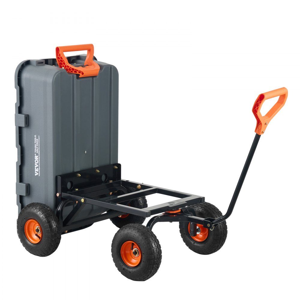 Gartenwagen, Gartenwagen mit einfach zu montierendem Stahlrahmen, Kippwagen mit umwandelbarem 2-in-1-Griff, Mehrzweckschubkarre mit 360 kg Tragfähigkeit, 255 mm Reifen
