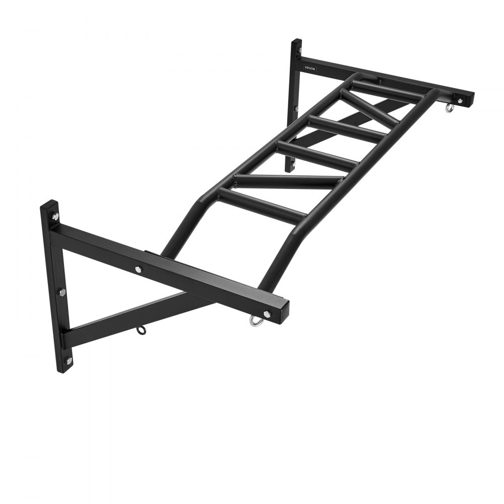 Aan de muur gemonteerde optrekstang, 50" brede multifunctionele stalen trainingsstangen voor het bovenlichaam met hangers, optrektrainingsstation (draagvermogen van 200 kg), sportschool Aan de muur gemonteerde optrekstang, 50" brede multifunctionele stalen trainingsstangen voor het bovenlichaam met hangers, optrektrainingsstation (draagvermogen van 200 kg), sportschool