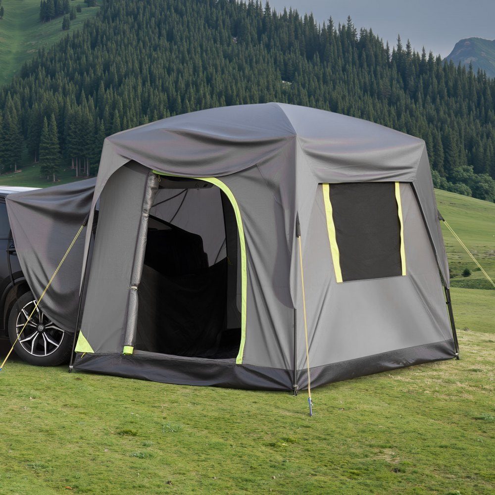 SUV Tent Camping Car Tent (248x308x230cm) Waterproof PU2000 Spacious Double Layer Design for 5-8 People SUV Camping Tent with Windows and Mesh Windows Rain Canopy and Bag