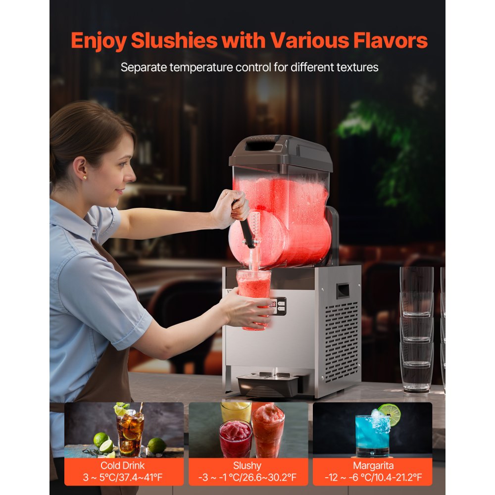 Machine à crème glacée commerciale Slush Machine à réservoir unique de 12 L pour boissons glacées, machine à crème glacée Slush en acier inoxydable de 48 tasses avec clavier Machine à crème glacée molle pour les fêtes Restaurants Cafés Bars Noir Machine à crème glacée commerciale Slush Machine à réservoir unique de 12 L pour boissons glacées, machine à crème glacée Slush en acier inoxydable de 48 tasses avec clavier Machine à crème glacée molle pour les fêtes Restaurants Cafés Bars Noir