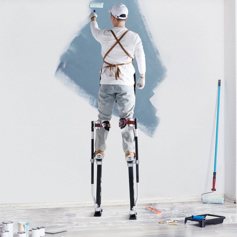 Aluminum Stilts Ceiling Construction 24-40" Height Adjustable Work Stilts Drywall 220lb Load Capacity Painter's Stilts 11-11" Base Size Black Painting Home Decor Tree Trimming Electrical Work