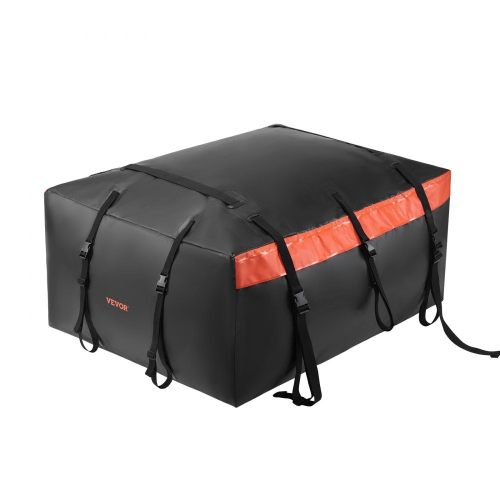 Sac de toit de voiture, sac de toit de 23 pieds cubes, coffre de toit étanche et durable en PVC 840D pour véhicules avec/sans porte-bagages (avec serrure et tapis antidérapant)
