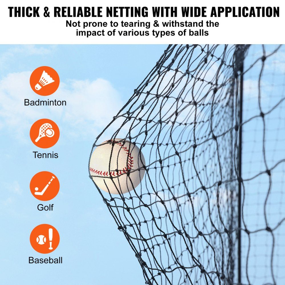 Baseball Batting Cage Net with Frame and Net for Home or Backyard, 55 Feet Baseball Batting Cage Net for Batting and Fielding, Baseball Net Batting Cage for Kids or Adults, Black