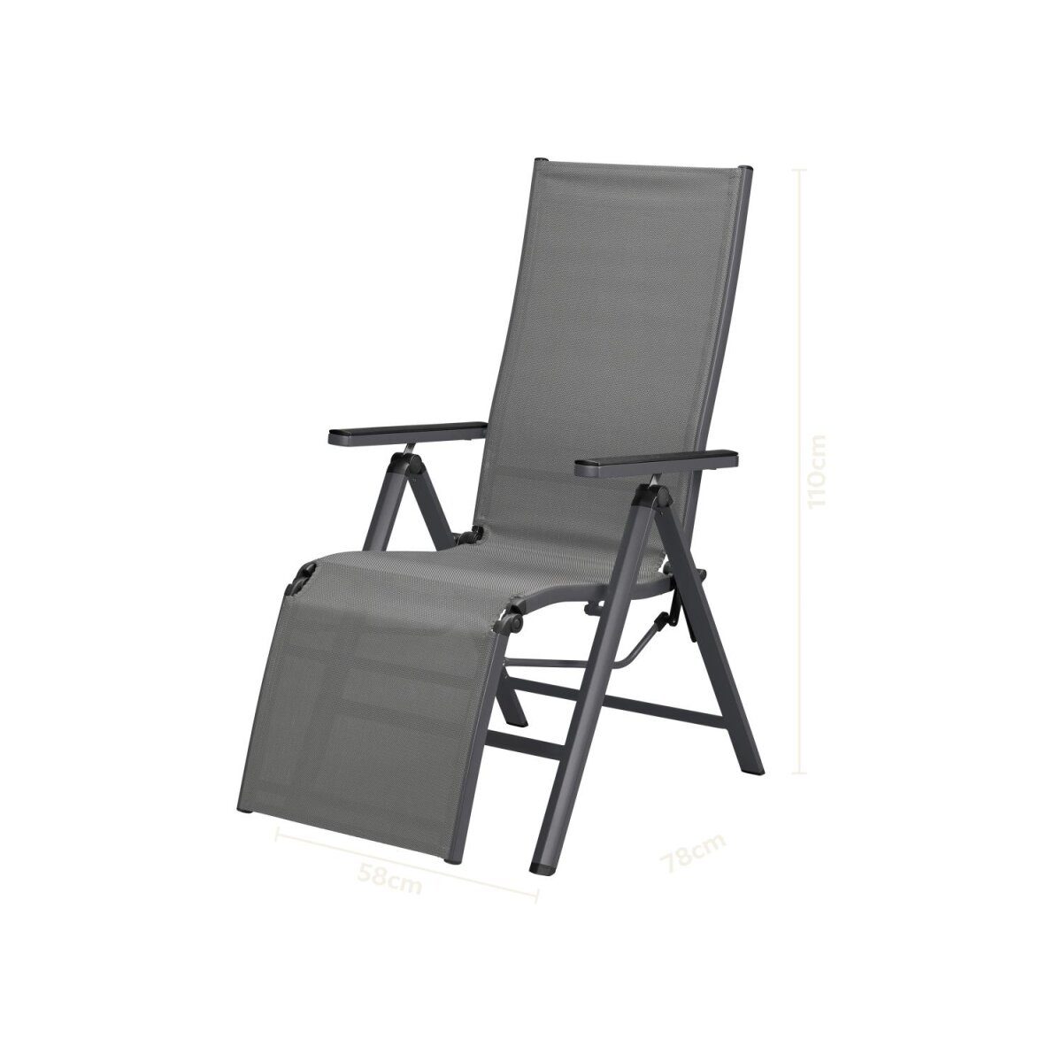 LIVARNO® Aluminium Relaxsessel „Houston“, Anthrazit Gut