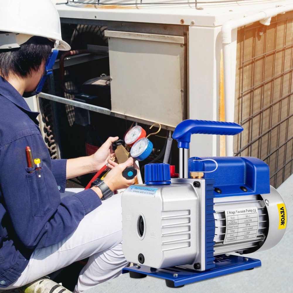 AC-Vakuumpumpe, Vakuumpumpen-Set, 4,8 CFM, 5 PA, 0–800 PSI, HVAC mit Koffer