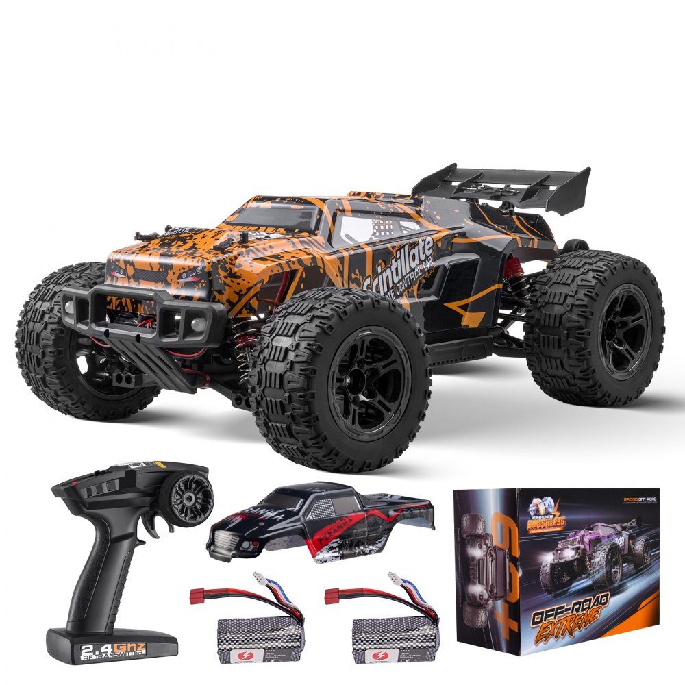 Remote Control Car, 1:10 Scale RC Car, 4WD Off-Road Vehicle with 45° Wheelie and Adjustable Speed, 50km/h RC Racing Car Toy, Ideal for Ages 8 and Up, IPX4