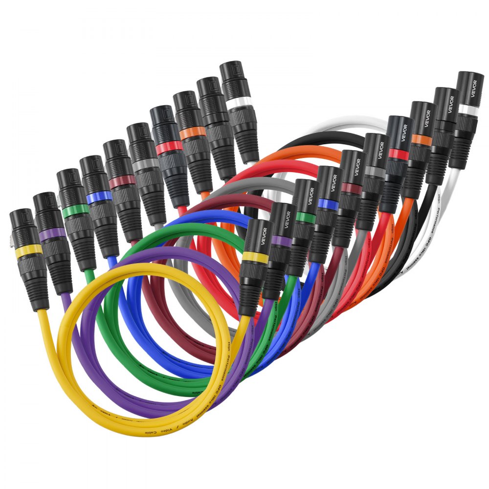 XLR-kabel 1m 10-pack gebalanceerde DMX-microfoonkabels (mannelijk naar vrouwelijk) Vergulde 3-pins XLR-microfoonluidsprekerkabel voor podiumverlichting, microfoons, versterkers, mixers XLR-kabel 1m 10-pack gebalanceerde DMX-microfoonkabels (mannelijk naar vrouwelijk) Vergulde 3-pins XLR-microfoonluidsprekerkabel voor podiumverlichting, microfoons, versterkers, mixers