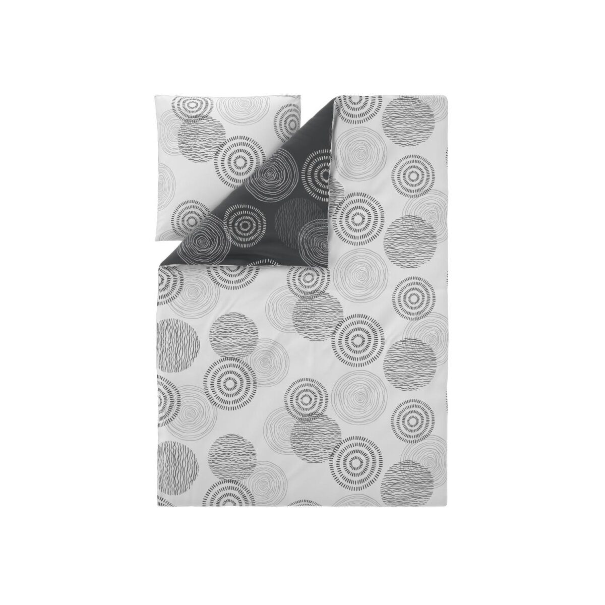 LIVARNO® omkeerbaar beddengoed, gemaakt van fijn renforcé, 140 x 200 cm, cirkels