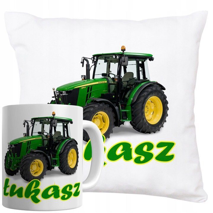 JOHN DEERE gift set cup and pillow with desired name print