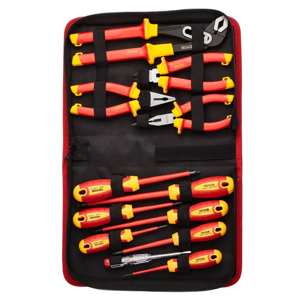 jeu de tournevis isolés 12 pièces. Jeu de tournevis électriques professionnels, jeu d'outils d'électricien isolés, avec pointes Phillips magnétiques, pinces isolées et pinces diagonales