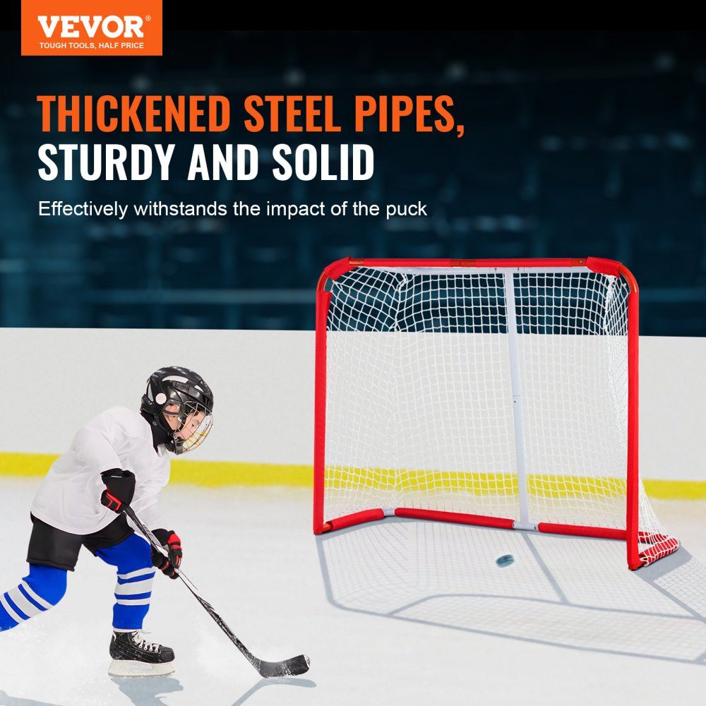 Hockey Goal Street Hockey Net Street Hockey Goal Hockey Net 137x60x112cm Hockey Training Goal Set Hockey Street Set Portable Indoor Outdoor Hockey Goal with Net White Red Training