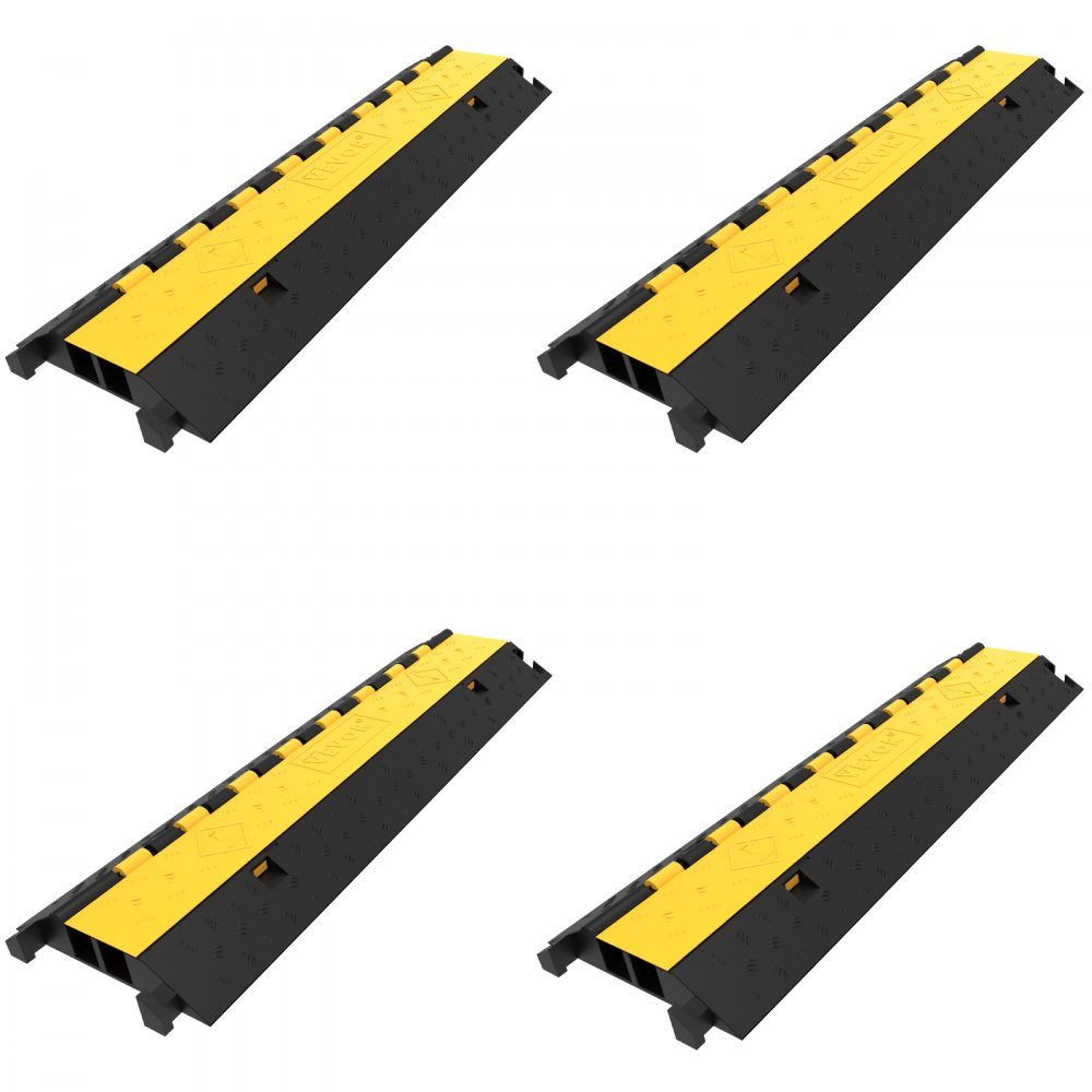 Kabelschutzmatte Kabelkanal Schwarz Kabelkanal Außenbereich 2 Kanäle Heavy Duty 66.000 lb Tragkraft Kabel Draht Kabelabdeckung Rampe Speed ​​Bump Auffahrt 103 x 25,5 x 5 cm