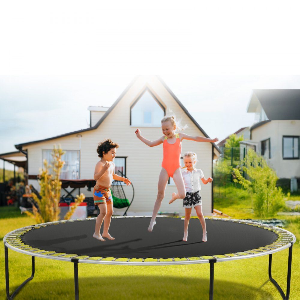 Ersatz-Trampolinmatte, Sprungmatte, passend für 180-Zoll-Rahmen, universelle Sprungmatte, verstärkte, UV-beständige Matte mit Federwerkzeug und langlebigen V-Ringen, passend für 16,5 cm Federlänge