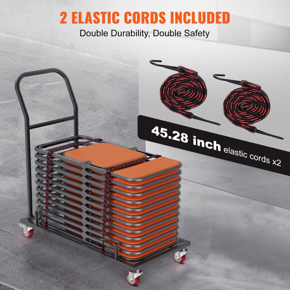 12 chaises chaise pliante chariot de rangement support de chaise pliante fer robuste (les chaises ne sont pas incluses)