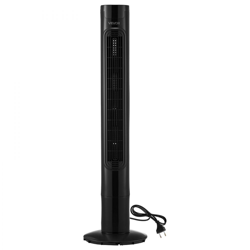 50 W Turmventilator, 985 mm Säulenventilator mit 3 Geschwindigkeiten, 3 Modi, 7,5-Stunden-Timer, 50° oszillierender Ventilator mit Fernbedienung, leiser Standventilator für Schlafzimmer, Büro, Schwarz