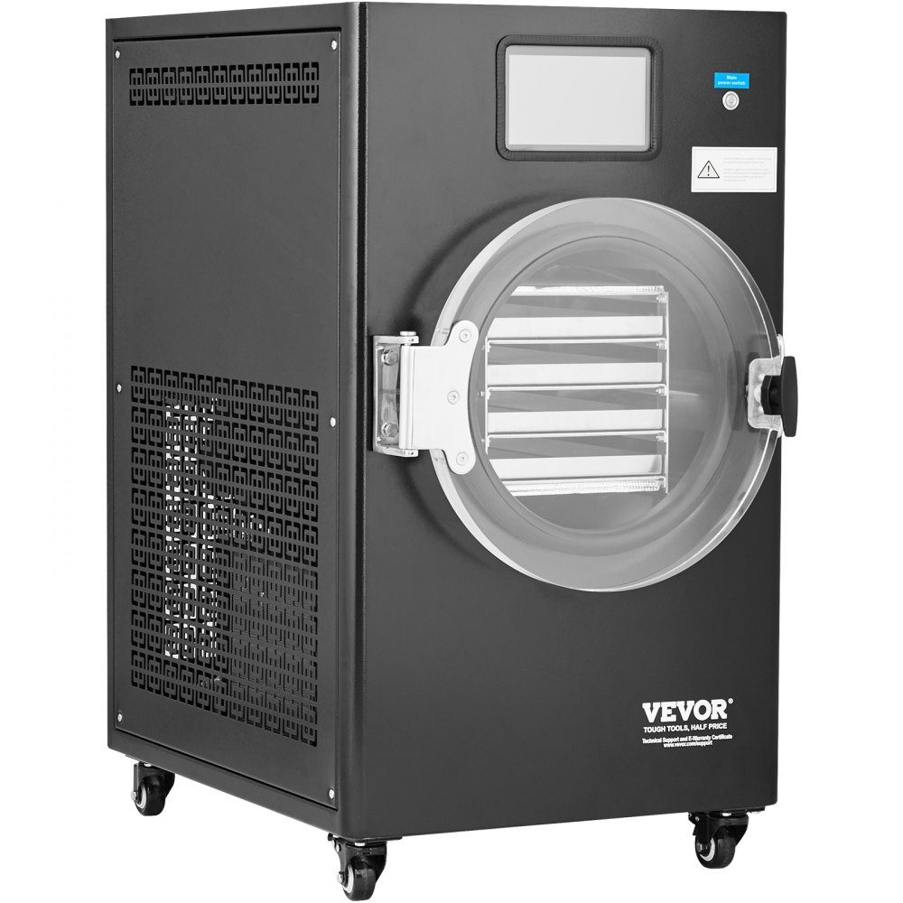 Freeze Dryer Freeze Drying Machine Drying Equipment (4-6kg Capacity) for Food with 4 Layer Trays and Adjustable Temperature and Time, for Fruit Black