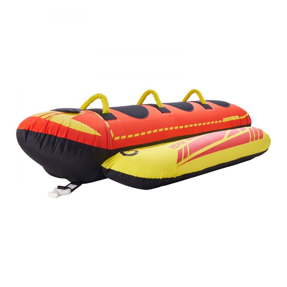 Ensemble de tubes amusants, remorqueurs gonflables pour 1 à 3 personnes, tube de remorquage pour sports nautiques de 500 lb avec housse entièrement en nylon, poignées rembourrées et valve de sécurité de vitesse
