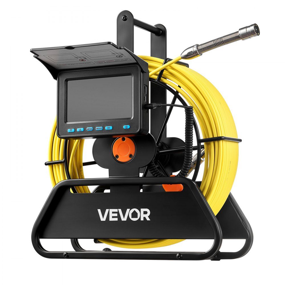 Caméra de canalisation, portée de 30 m, caméra d'égout 720 x 480, caméra d'inspection de canalisation étanche IP68 avec 6 LED réglables, batterie de 4 500 mAh et carte mémoire de 16 Go pour canalisations et canalisations d'égout – Réf. HT-24495
