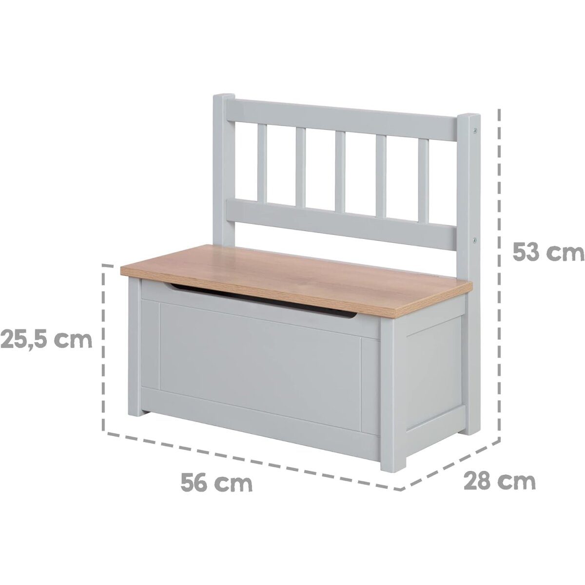 roba Kinder-Truhenbank „Woody“, grau
