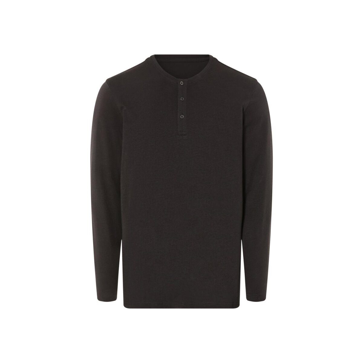 LIVERGY® Herren Langarmshirt, körpernah geschnitten, M, schwarz
