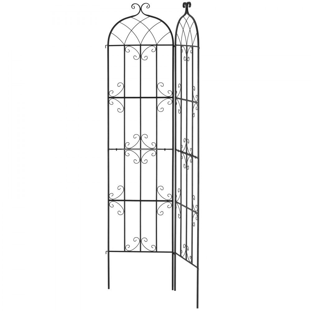 Krata, 221 x 50 cm, zestaw 2 nierdzewnych krat metalowych do kwiatów ogrodowych, krata do róż, podpora ogórka, pomoc do wspinaczki, krata do roślin, dekoracyjna krata powojników na dziedzińce i trawniki