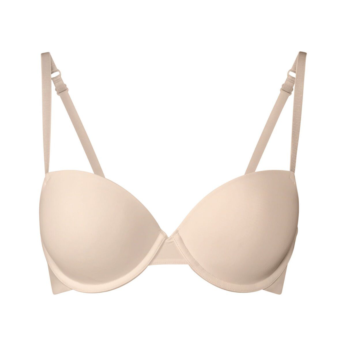esmara® Damen T-Shirt-BHs, 2er-Pack, mit verstellbaren Trägern (Schwarz/Beige, 70A)