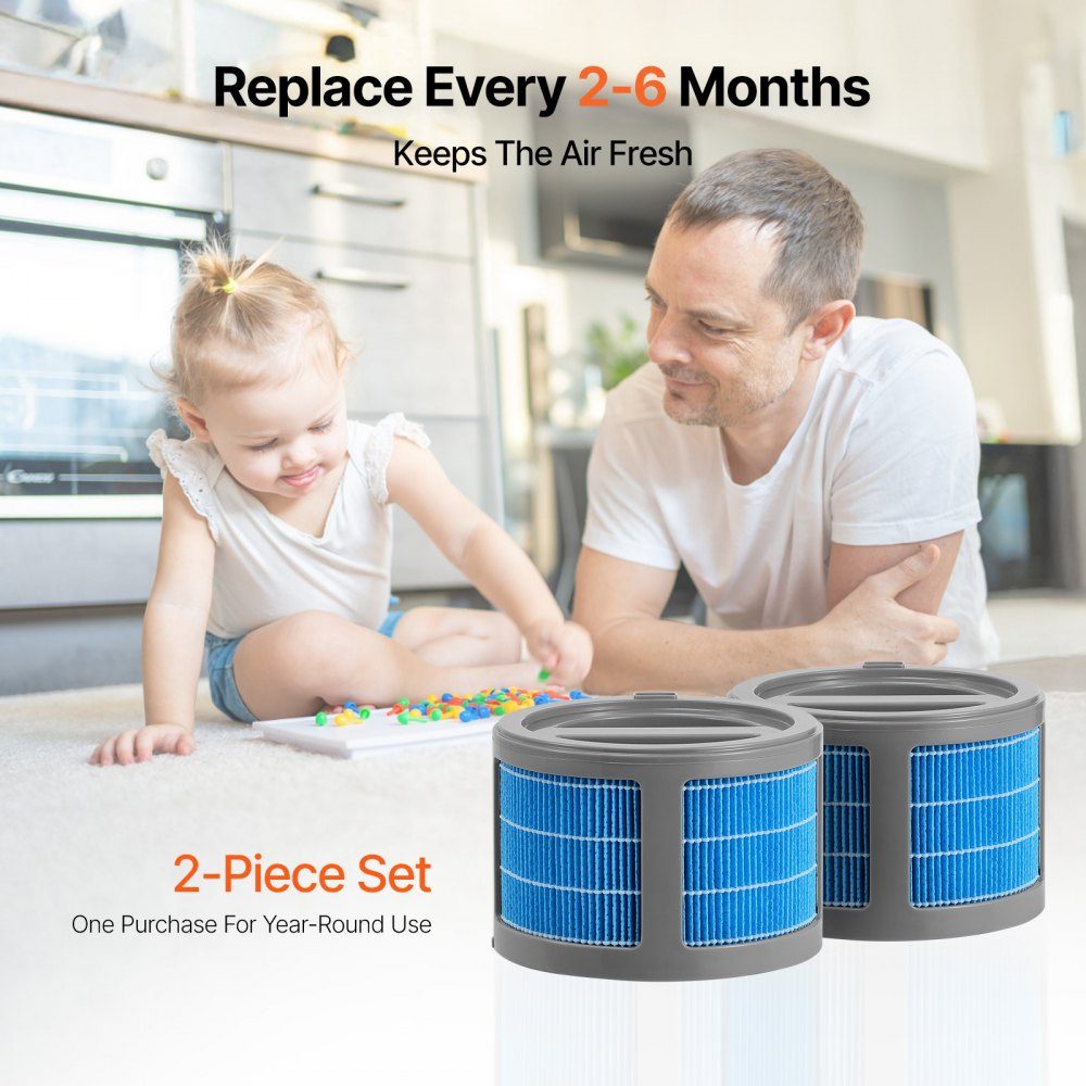 Evaporative Humidifier Replacement Filter 2 Pack Compatible with 10L (2.64g) Evaporative Humidifier Model BZT-242, Easy to Install for Longer Filter Life