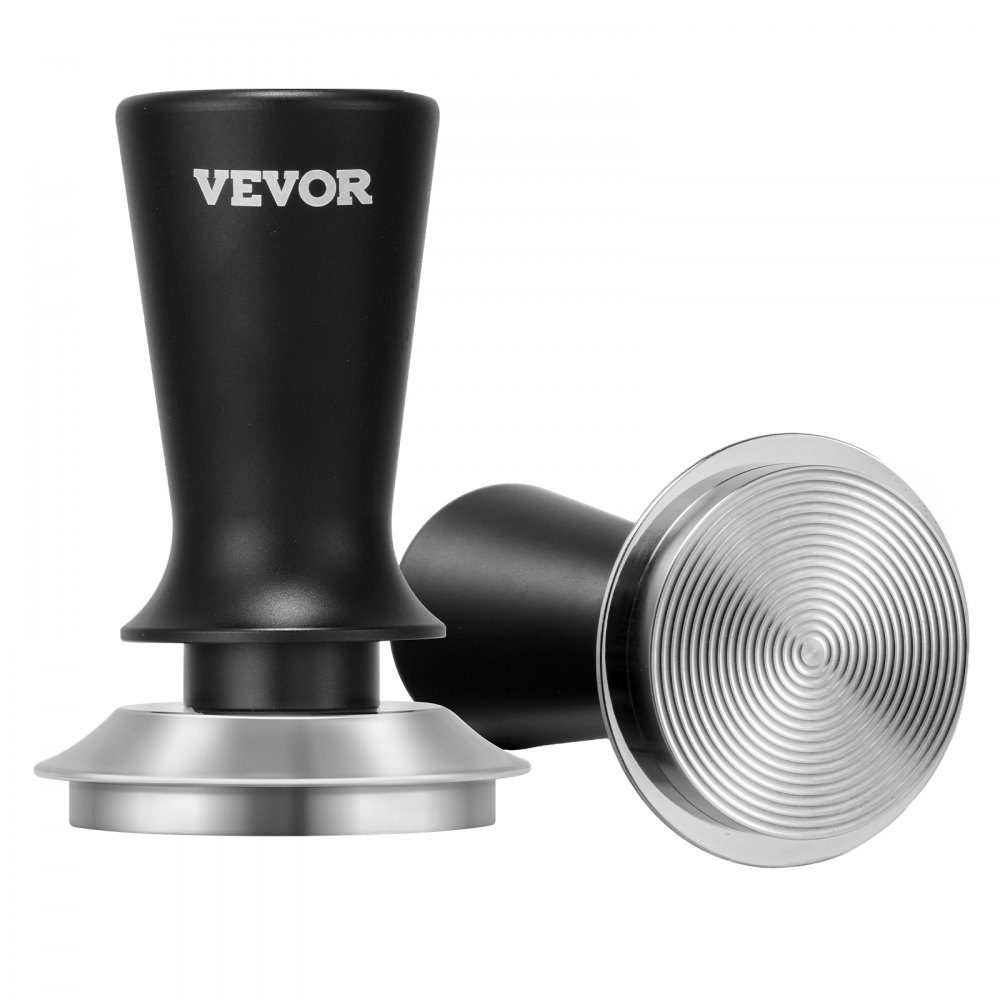 Tamper à expresso 53 mm Tamper à café à ressort Outil de bourrage de 30 lb Outil à café pour machine à café Accessoires de café Tamper à café en acier inoxydable avec poignée antidérapante Noir