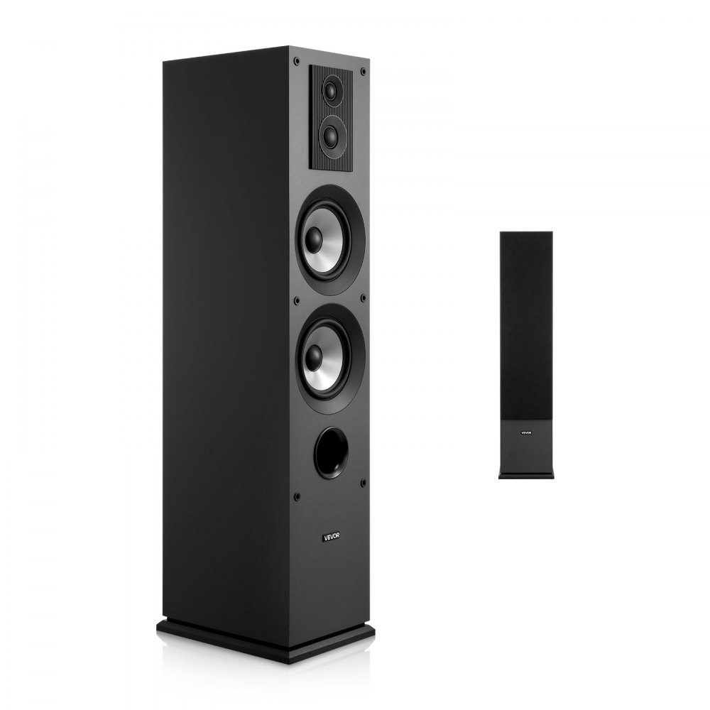 Passive floorstanding speaker, 3-way system with 3/4"/1" tweeter, dual 5.25" woofer, 145W peak power, 70Hz-20kHz frequency response, MDF housing, for home audio, single