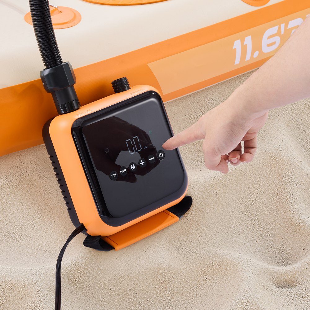 Paddleboard Pump (40 PSI), Two-Stage Electric Portable SUP Air Pump with Auto Shut-Off and 12-V-Gleichstromanschluss, Inflate and Deflate, Ideal for Inflatable Paddleboard Mattresses