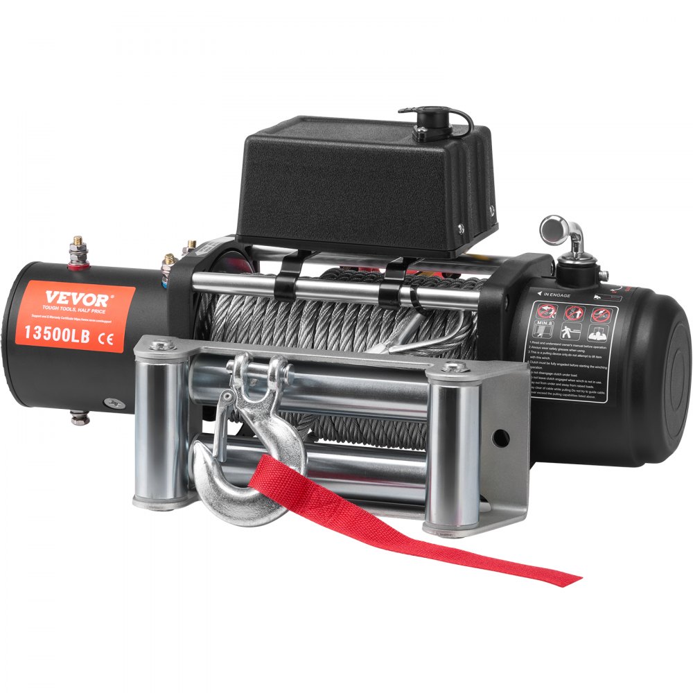 Electric Winch, 13,500lb 12V DC Truck Winch with Φ3/8" x 80ft Steel Cable Pulley Guide, Wireless and Wired Remote Control, IP55 Waterproof for Towing SUVs, Jeeps, Trucks, Trailers and Boats Electric Winch, 13,500lb 12V DC Truck Winch with Φ3/8" x 80ft Steel Cable Pulley Guide, Wireless and Wired Remote Control, IP55 Waterproof for Towing SUVs, Jeeps, Trucks, Trailers and Boats