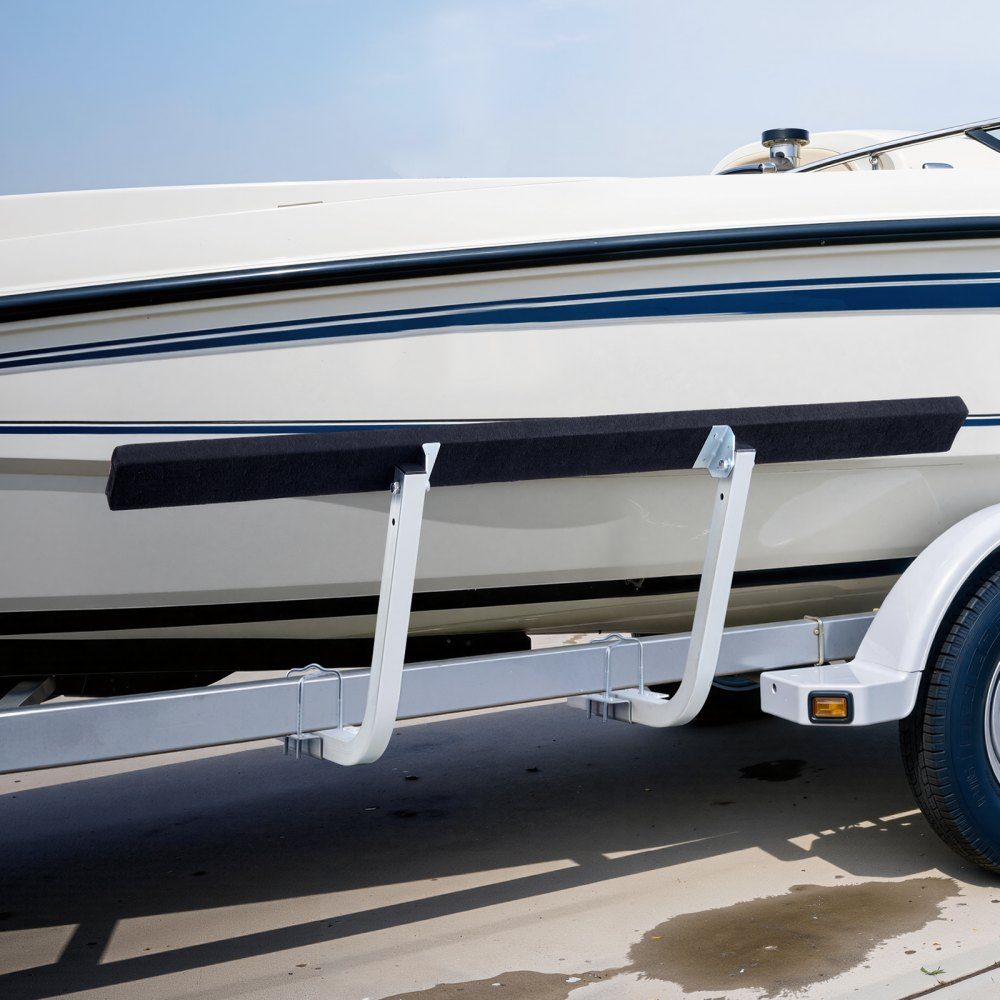 Boat trailer guide 425 mm / 475 mm (installation height), 0-18 cm adjustable, made of reinforced steel with thick support plates, for pontoon trailers with supports (L-beam/box/C-profile)