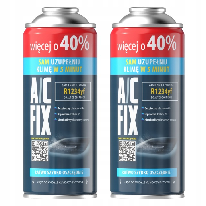 A/C FIX AC FIX 2X CZYNNIK KLIMATYZACJI R1234YF DO NABIJANIA KLIMY 470G – Réf. HT-47698