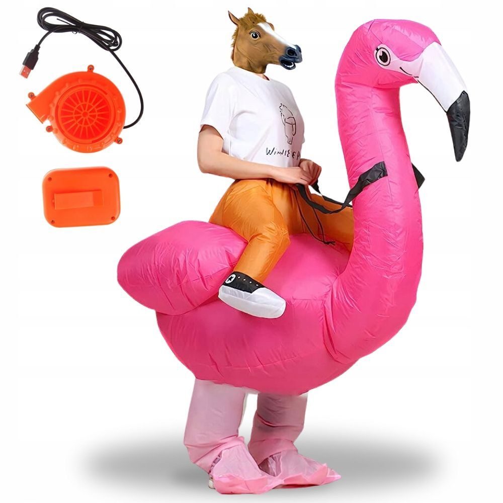 COSTUME DE FLAMANT ROSE GONFLABLE Fête Bonjour Halloween Carnaval