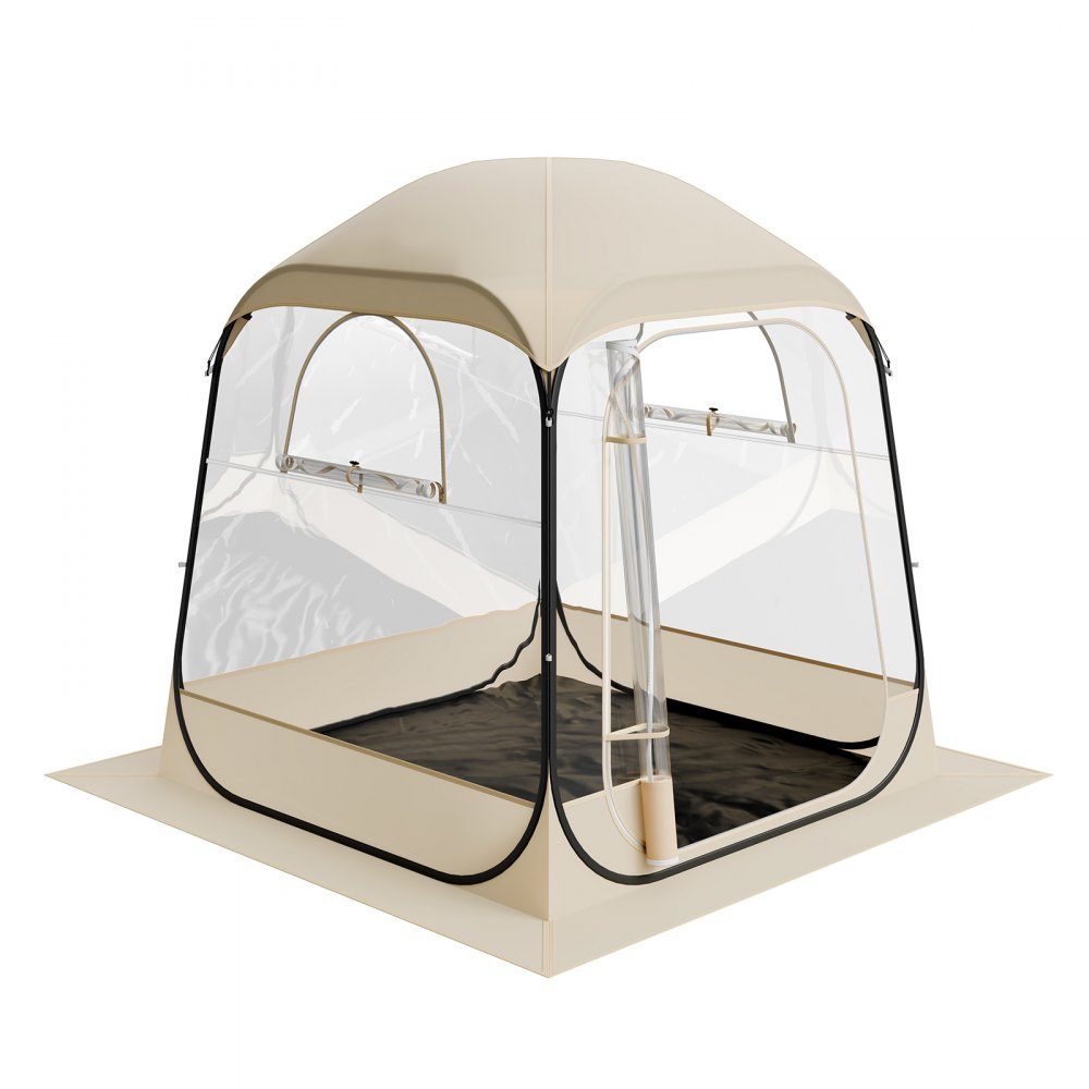 Tente transparente 160 x 160 x 182 cm Tente pop-up pour 2 à 4 personnes Tente de sport avec tapis de sol et couverture supérieure Tente à bulles extérieure Abri de camping pour événements Pêche Acclamations