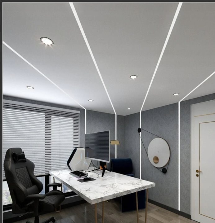Premium Trockenbau 2M LED-Profil mit Abdeckung Unterputzleiste Rigips Gipskarton Aluminium