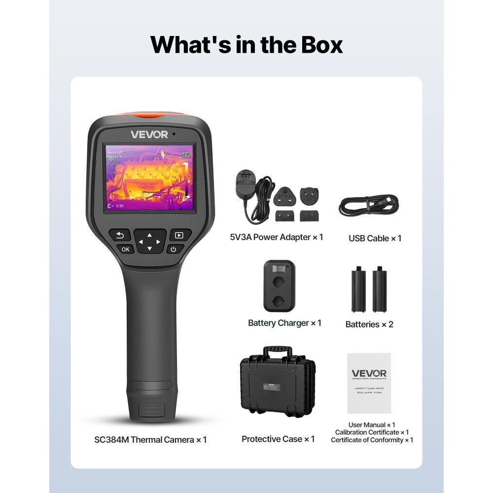 Thermal Imaging Camera, 384 x 288 IR Resolution, Thermal Imaging Camera with 5MP Vision Camera, 30Hz Refresh Rate, Infrared Imager with 3.5" Touch Screen, -20 to 50°C, WiFi Support