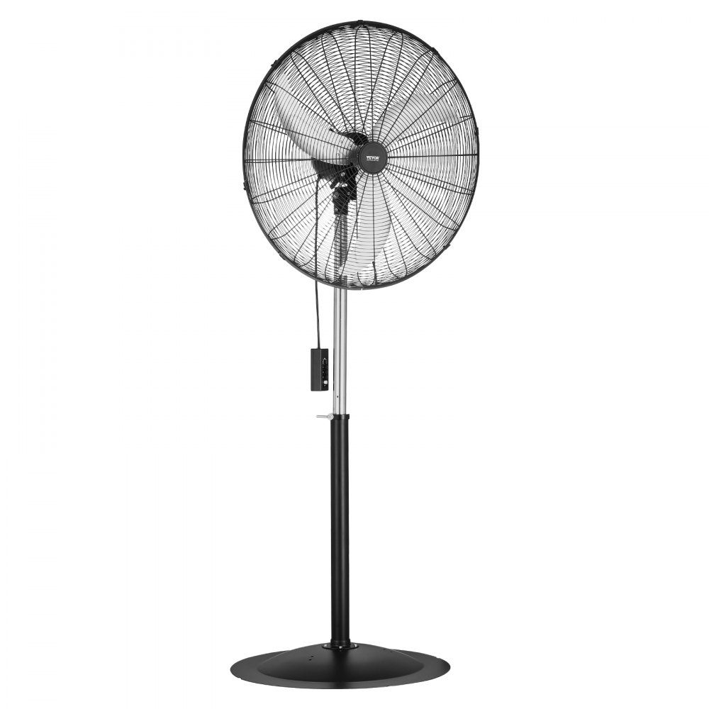 Industrial Pedestal Fan 810mm 85 Degree Oscillation Fan Height Adjustable Fans with 3 Adjustable Speeds Wind Machine for Workshop Warehouse Black
