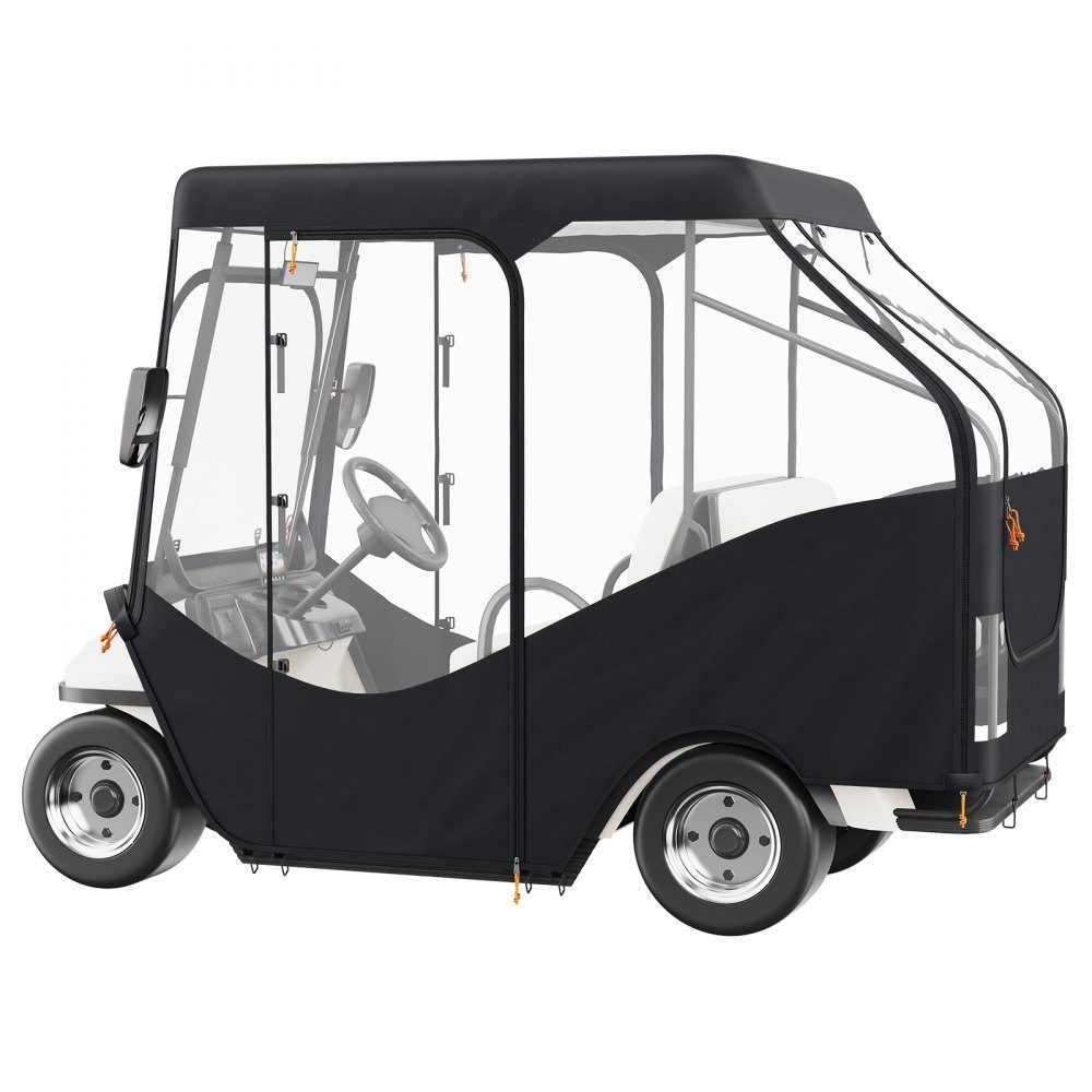 Clear Golf Cart Rain Cover 4 Person Golf Cart Cover 152x110cm 420D Polyester Waterproof Portable Mobile Golf Cart Storage Cover Fits EZGO TXT Golf Carts