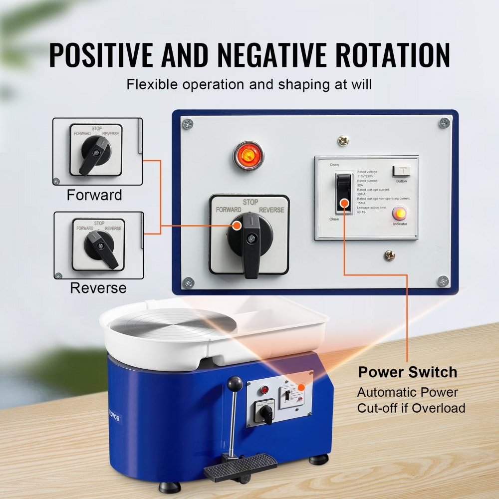 Pottery Wheel Ceramic Disc Machine 350W, Electric Pottery Wheel Machine 28cm 300RPM Pottery Wheel Machine, with Pedal and Apron Forming Machine, Suitable for Beginners, Enthusiasts, etc