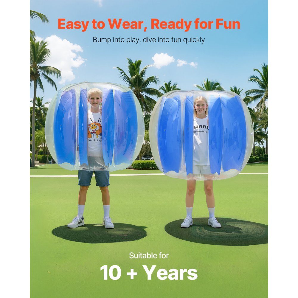 Aufblasbarer Bumper-Ball (1 Stück), 1,2 m, robust, 0,5 mm dick, PVC, Blasenklopfer, Kollisionsball für Outdoor-Sport, Mannschaftsspiele, Spielzeug für Yard Park (blaue Streifen)